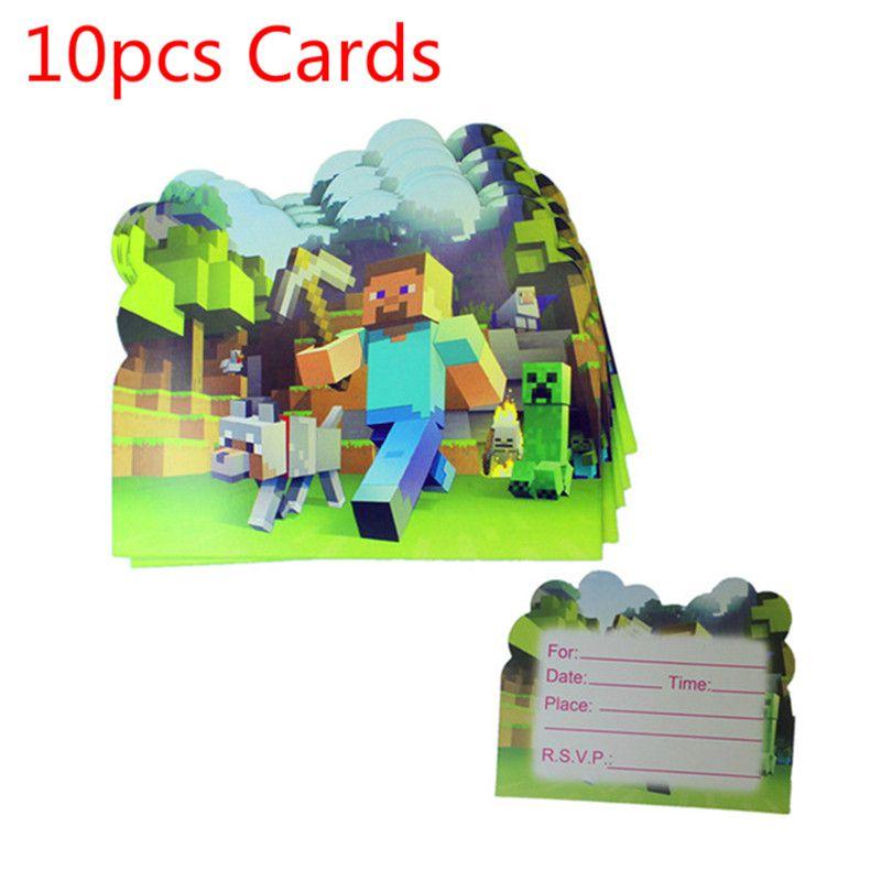 Принадлежности для вечеринки в честь будущего ребенка и дня рождения в стиле Minecraft с ярким набором посуды