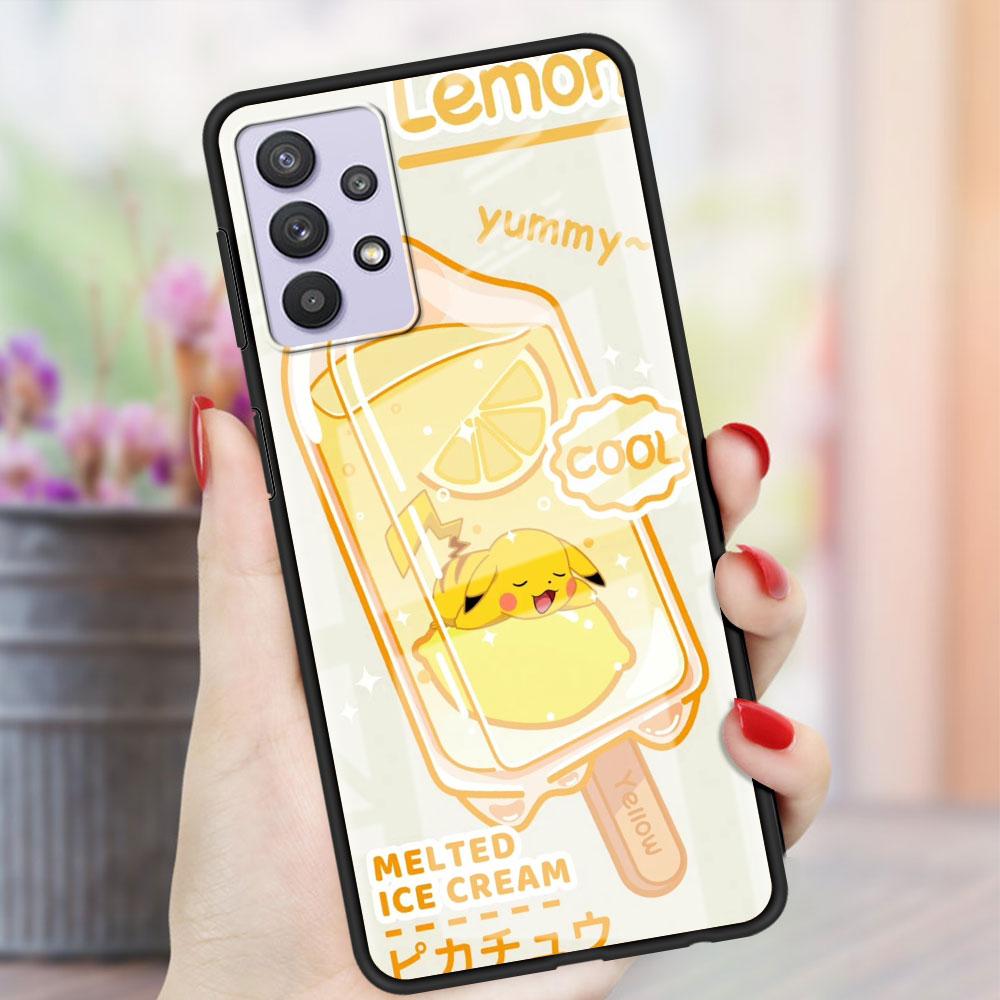 Стеклянный чехол для Samsung Galaxy A52 A71 A50 A51 A70 A21s A31 A72 A10 A12 A30 A22 5G, чехол для телефона Pkemon