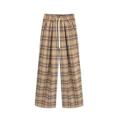 Американские ретро-шотландские повседневные брюки для детей, весна и осень, новые прямые брюки, узкие широкие брюки