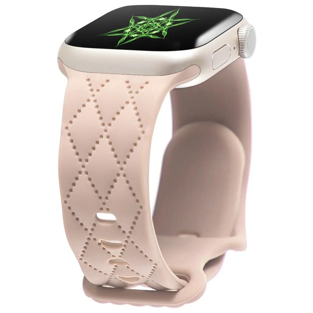 Силиконовый ремешок с гравировкой Для Apple Watch Ремешок 42 мм 44 мм 45 мм 41 мм 49 мм 40 мм браслет correa iwatch Серия 8 9 SE 7 6 5 4 3 Ultra