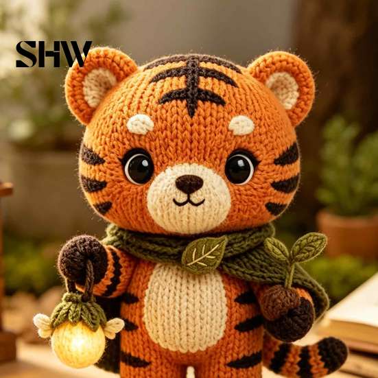 Small Animal Decoration Handmade Knitted Doll for Kids, Soft Crochet Forest Plush Toy, Healing Gift Friends Cute Hand Woven Stuffed Doll, Unique