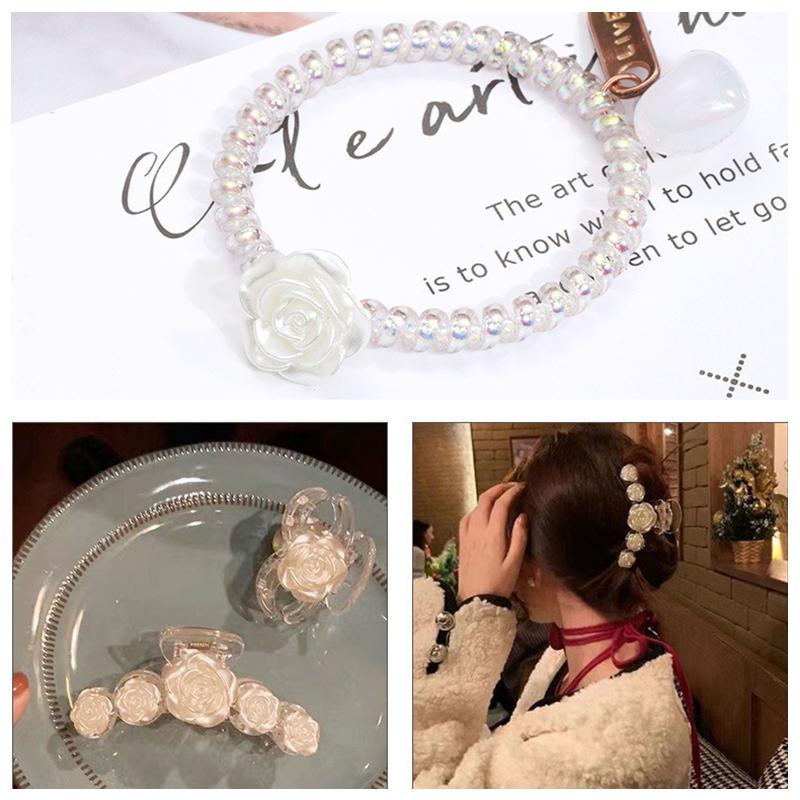 20 шт. Пластиковые 3D пуговицы в форме розы, белые, имитация жемчуга, бусины-розы, элегантные, ретро, DIY швейные аксессуары, для изготовления украшений для платья ZYF