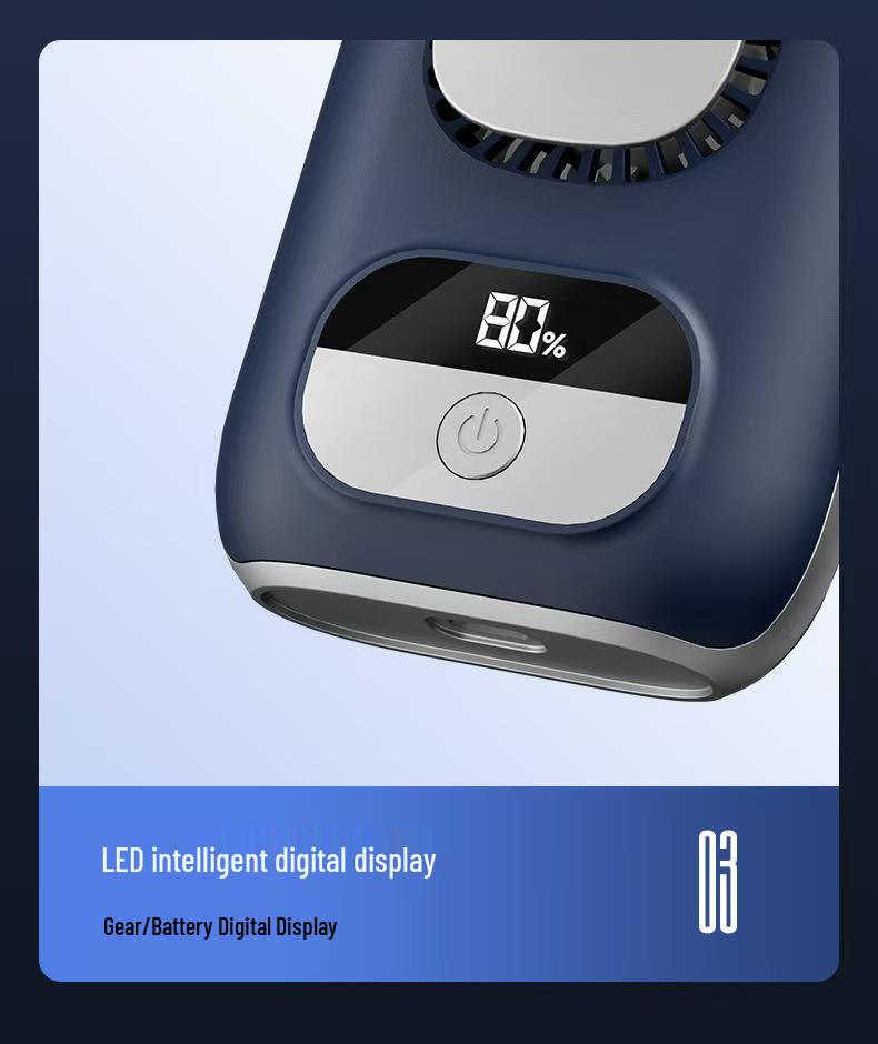 Portable Mini High-Speed Waist Fan with Digital Display for Outdoor Use