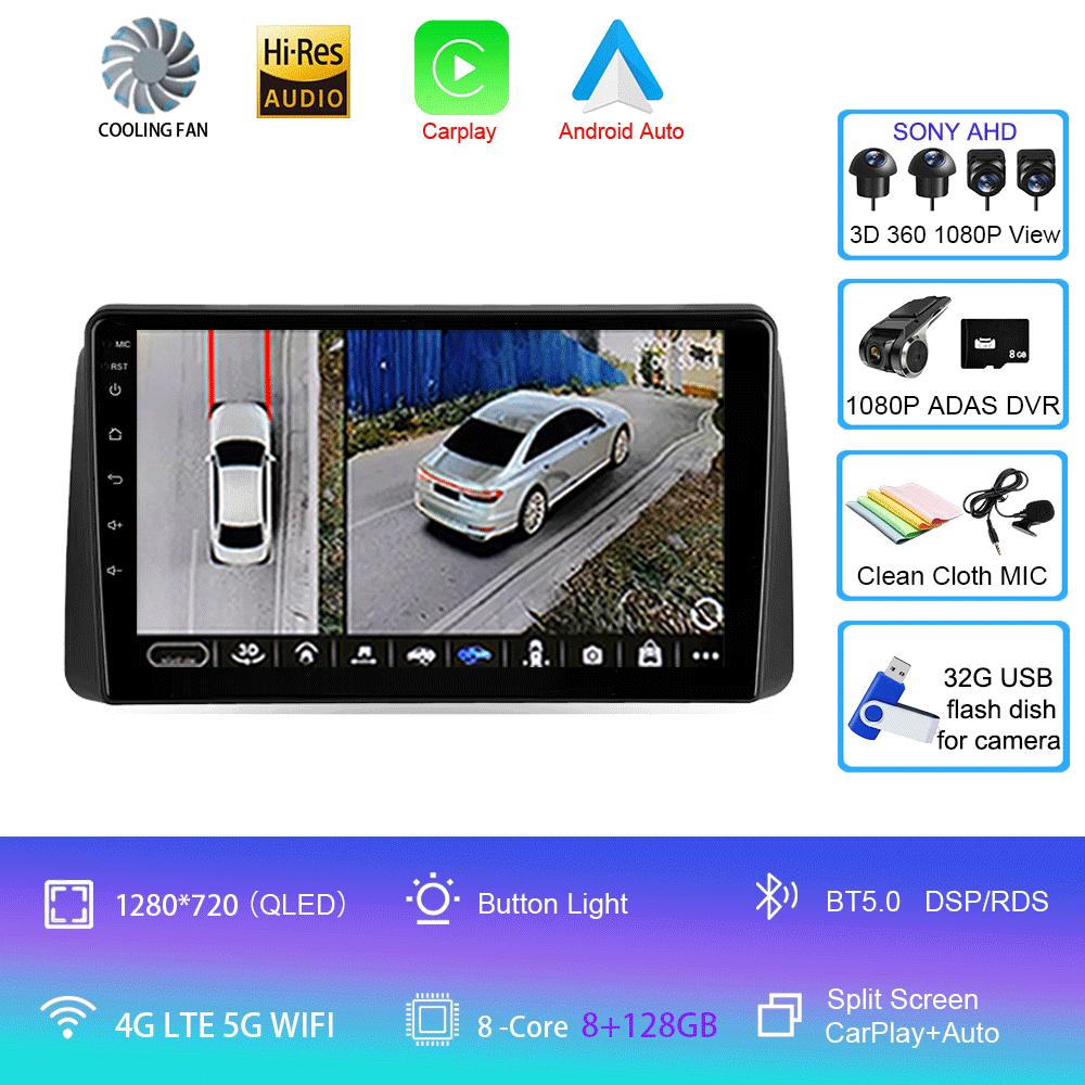 Для Chrysler Grand Voyager 5 2011-2015 Автомагнитола Android 14 Carplay Auto Для Dodge Grand Caravan 2008-2020 GPS Мультимедийный плеер