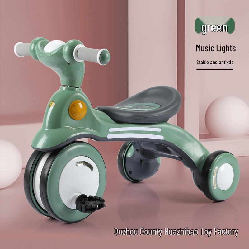 Lightweight Children's Tricycle with Music, Push Handle, and Pedals