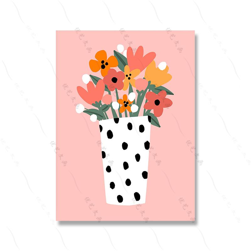 Ботаническая клубника Арт-принт Абстрактный фруктовый настенный декор Холст Живопись Ретро Цветочная ваза Гепард Детская комната Дом Постер