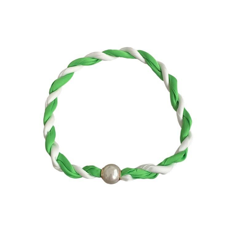 Pearl Necklace Twist Silk Scarf High-end Neck Protection Scarf with Shirt Magnetic Silk Scarf Simple Scarf Collarbone Chain