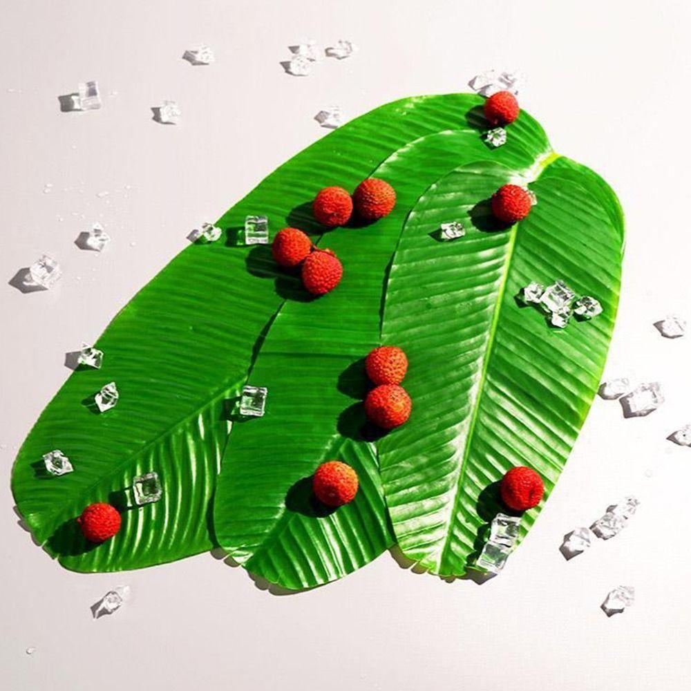 1Pcs Coasters Decor Artificial Banana Leaf Kitchen Placemats  Party Wedding Decoration