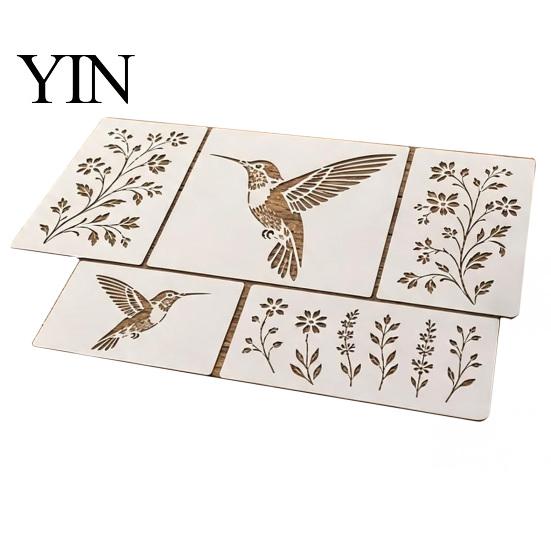 Garden Painting Templates Bloom Wall Stencil Kit, Reusable Floral Templates, DIY Plastic Stencils Art Modular for Walls Wood Fences Home Improvement