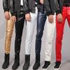 Men's Gothic Pants Spring and Autumn Waterproof Straight Elastic Comfortable Casual Stretch Slim Fashion PU Leather Pants