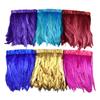 2Meters Rooster Tail Feather Trim Ribbon On Tape Fringe For Clothes White Black Pheasant Feathers For Crafts Carnival Decoration