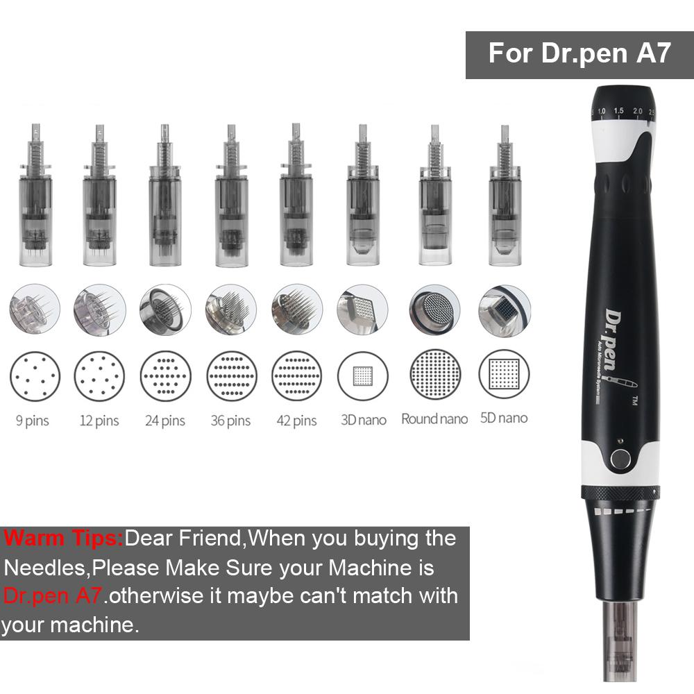 Dr.Pen Сменные иглы A7, картриджи с наконечником, одноразовые иглы для микронидлинга MTS, ролик для дермы, сменные иглы, 10 шт./упак.