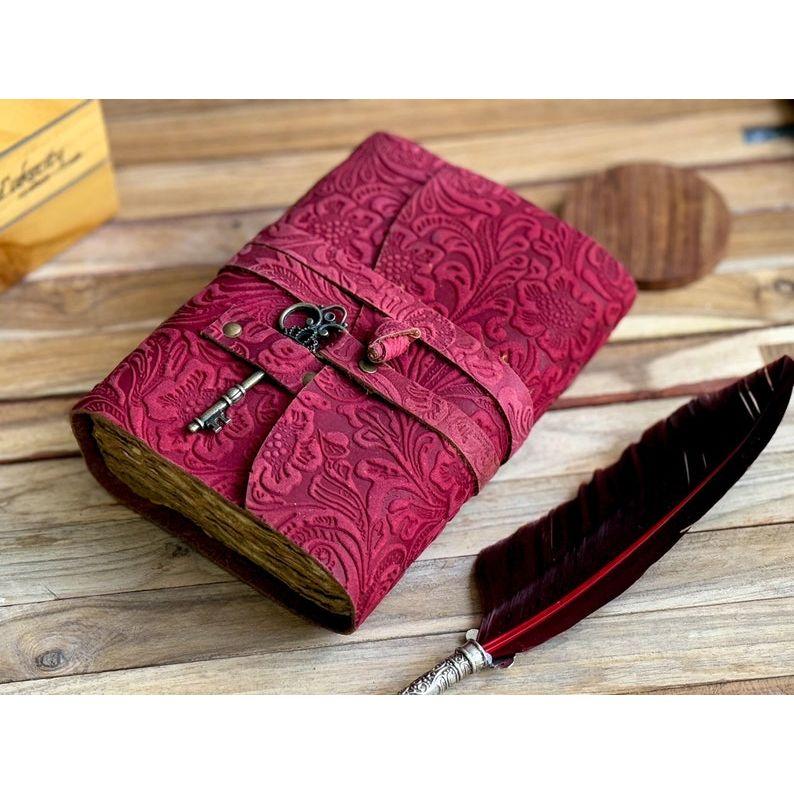 Новые кожаные дневники Кожаные блокноты для женщин - Красивый дневник Для зарисовок Книга для путешествий Пустая книга для заклинаний