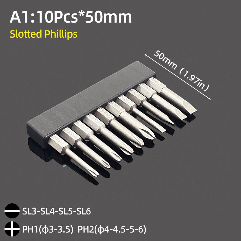 Набор магнитных отверточных бит с шлицевой головкой Phillips Torx, шестигранное сверло 1/4 дюйма, шестигранник 50/65/100 мм, стальная отвертка S2, ручной инструмент