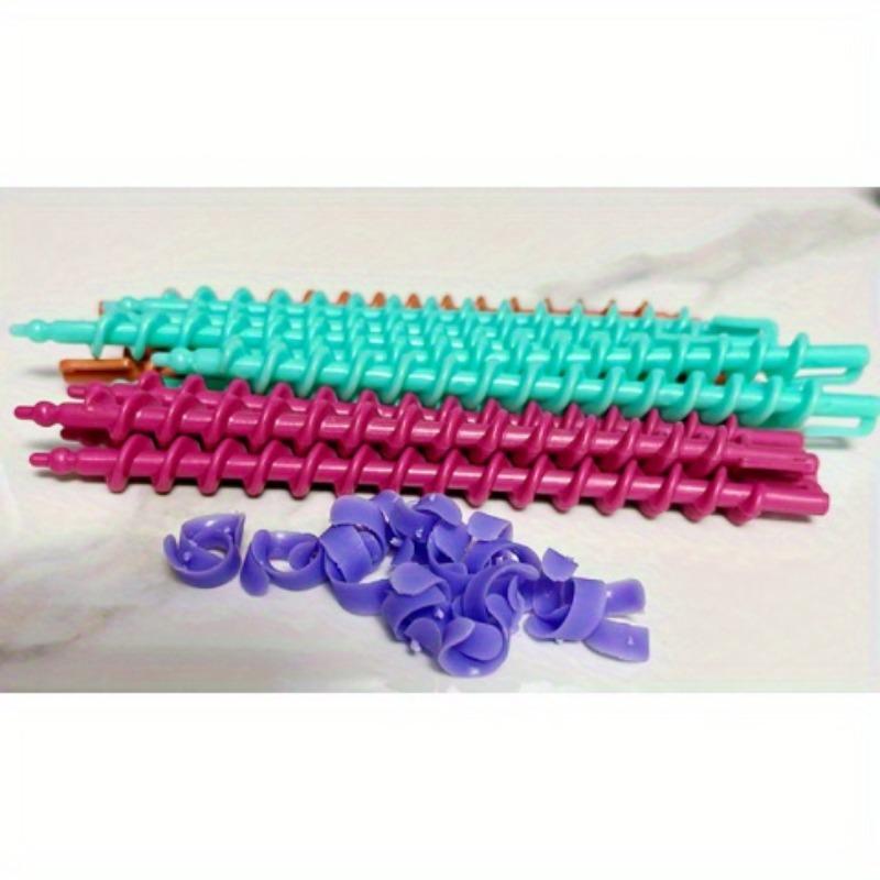52pcs Mixed Color Spiral Hair Curling Rods - Heat-Resistant Barrels for Salon & Home Use, Durable Plastic Waves & Curls Styling Tools for Women