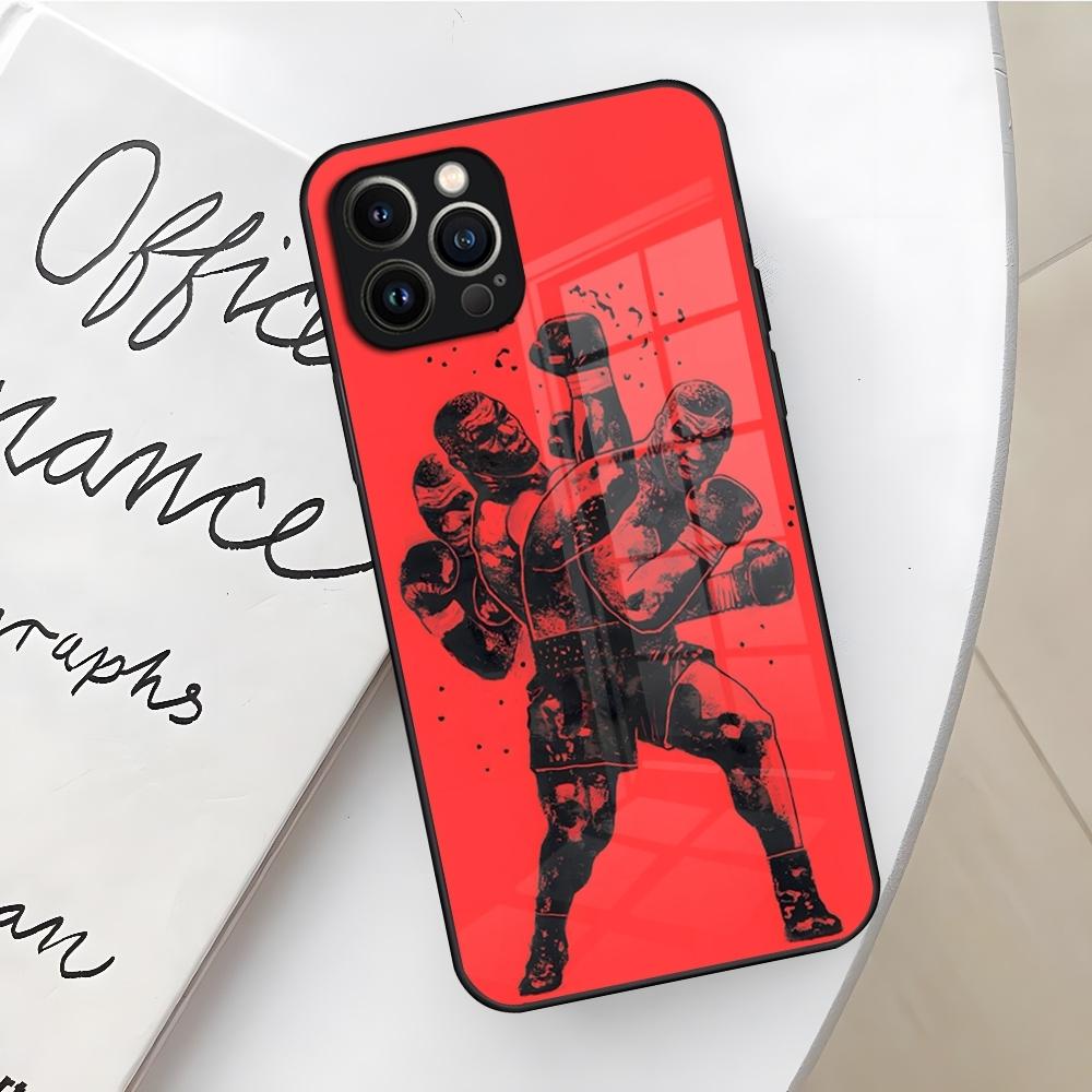 Чехол для телефона Мужской Боксер Майк Тайсон для Iphone 16 15 14 12 11 13 Pro Max Mini X Xr Xs Se 8 Puls Стеклянная Крышка