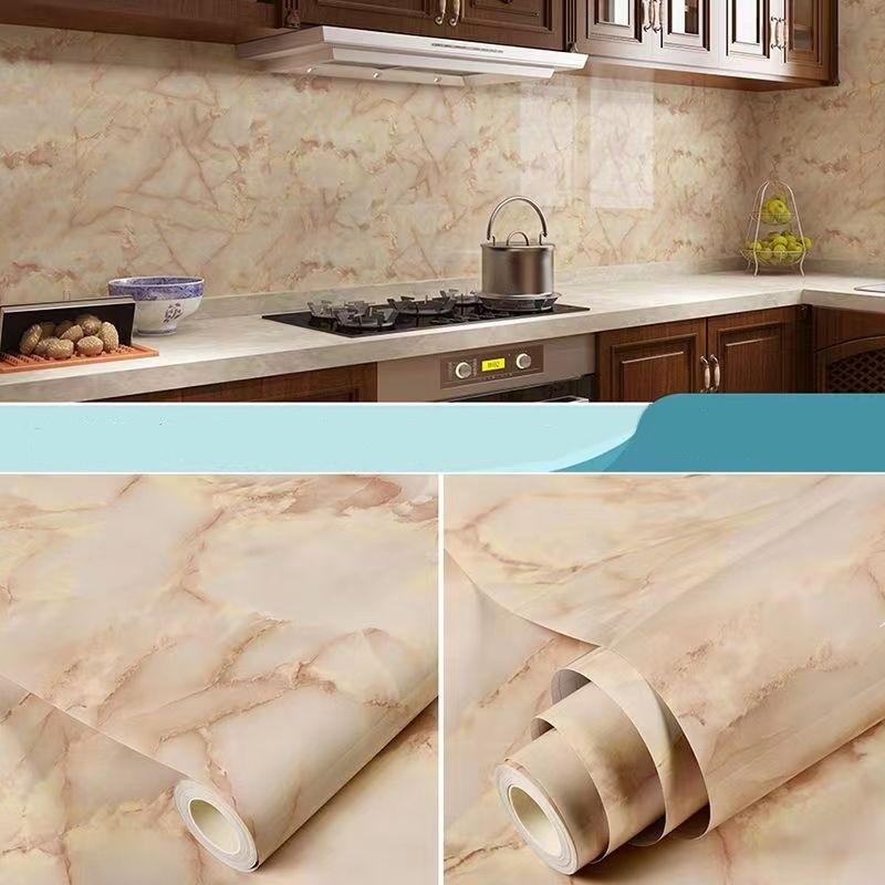 5-метровые обои и обои Мраморные обои ПВХ Винил Водонепроницаемые 3D самоклеящиеся обои для настенного стола Гостиная Домашний декор