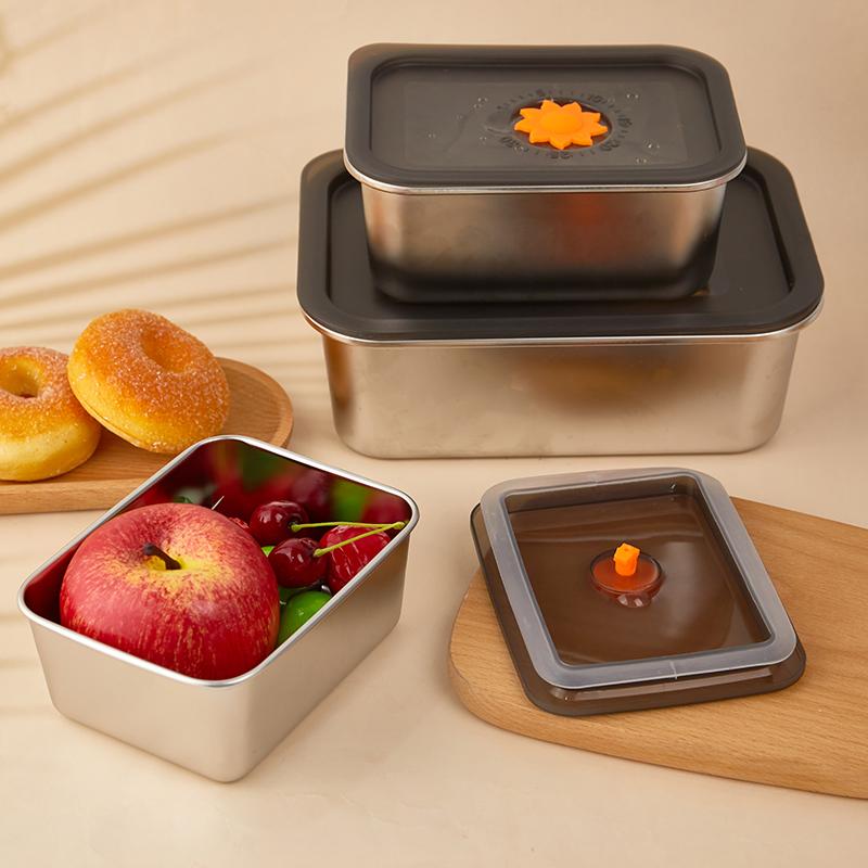 3/2/1/0,6 л нержавеющая сталь холодильник ящик для хранения продуктов с пластиковой крышкой готовить еду свежесть сохранение коробка пикник коробка