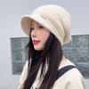 Rabbit Fur Blended Stacking Hat Women's Autumn and Winter Big Head Circumference Warm Wool Hat Versatile Bag Head Duck Tongue Knitted Hat