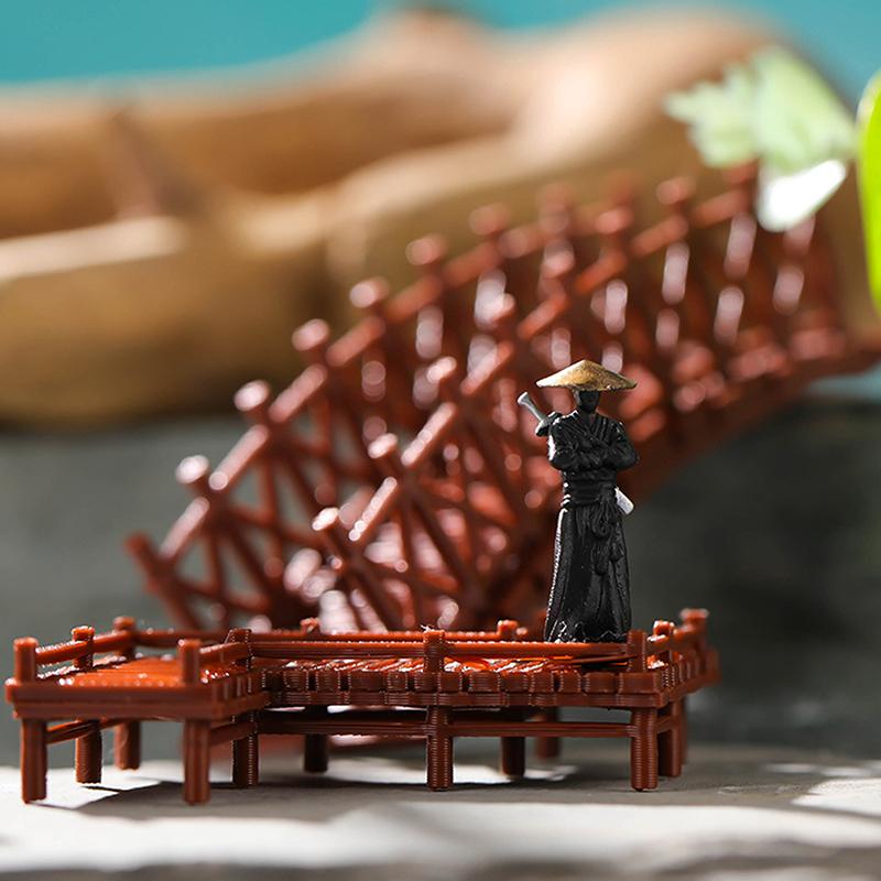 Китайский мост Статуя Модель древнего здания Японский павильон Украшения Миниатюрный Дзен-сад Аквариум Бонсай Украшения