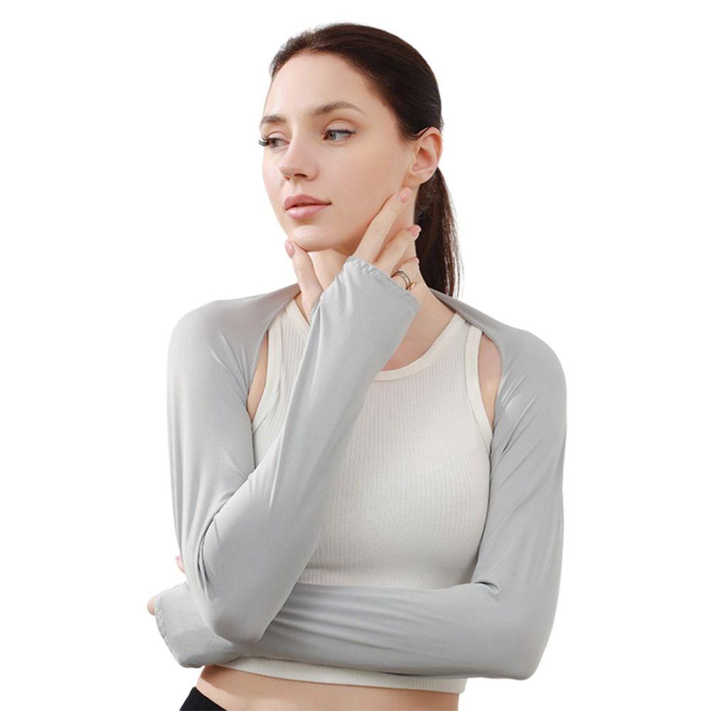 Sun Protection Ice Arm Sleeves Air-conditioned Shirt Open Cover Arm Cover Raglan Sleeve Summer