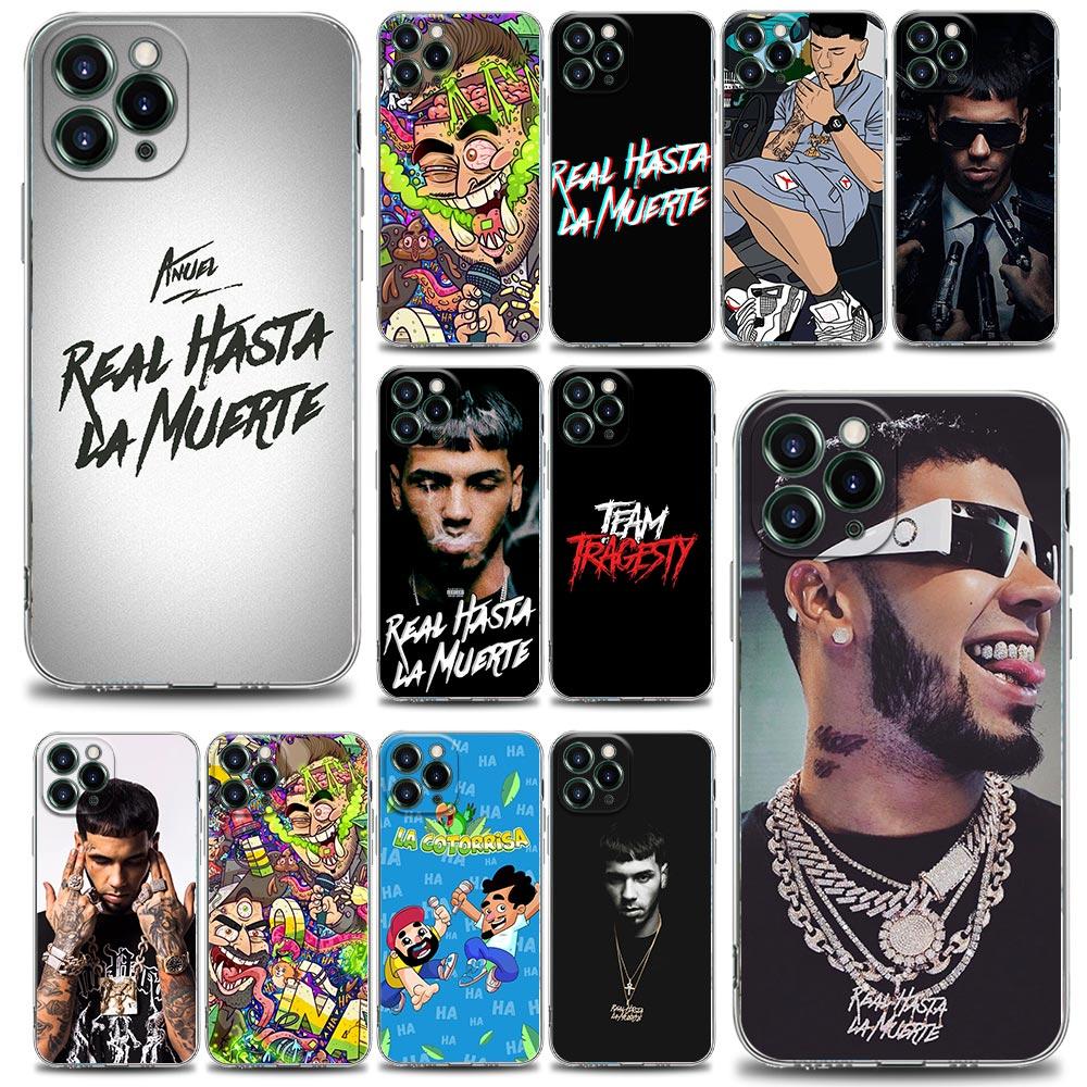 Прозрачный чехол Anuel AA Real Hasta La Muerte для iPhone 15 14 13 12 11 Pro Max Mini Чехлы iPhone 7 8 15 Plus XS Силиконовый чехол