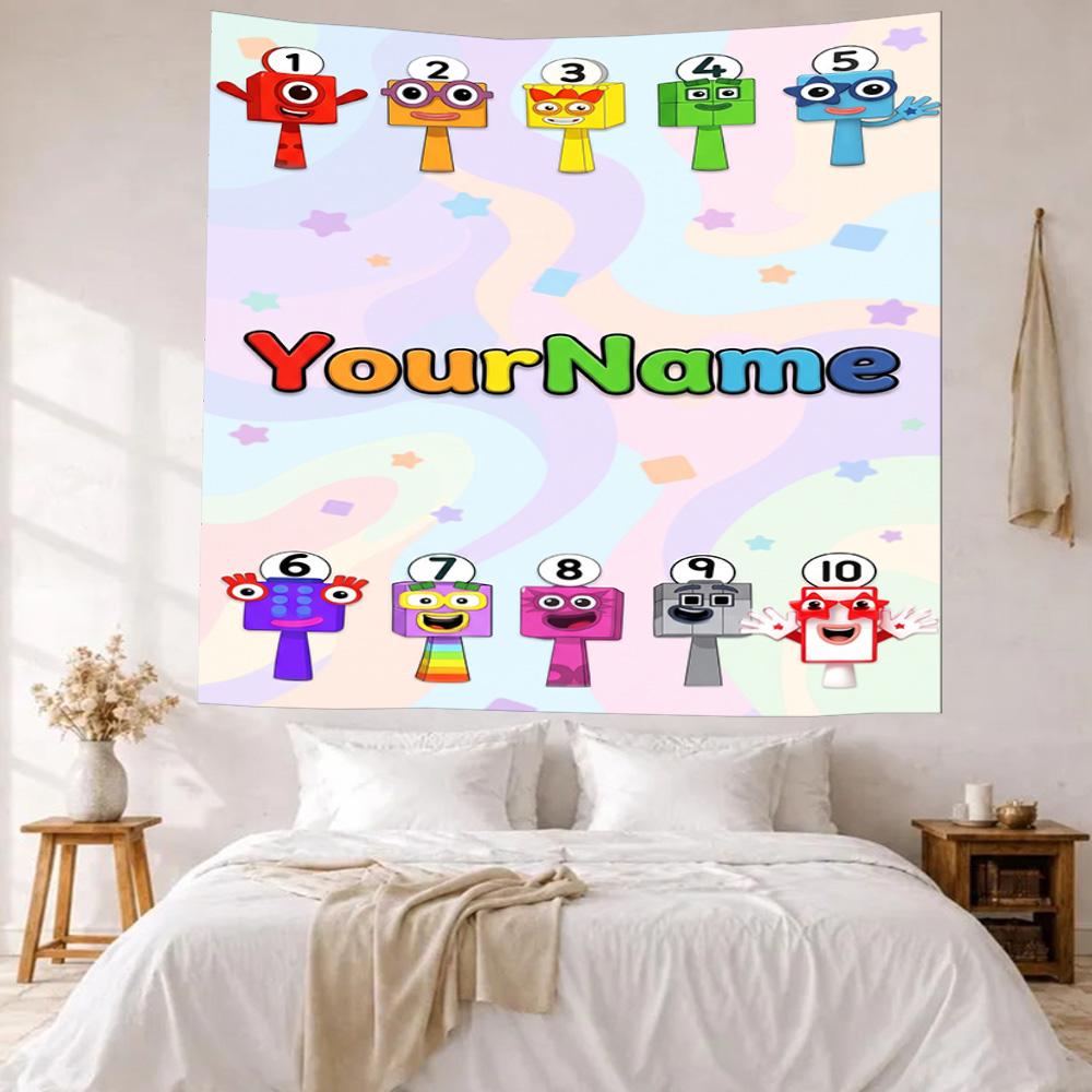 Numberblocks Custom Your Name Wall Decor Tapestry Art For Pet Memorial Birthdaywedding Party Backdrop Family Gift
