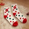 Color Striped Indoor Floor Women Fluffy Socks Coral Fleece Socks Christmas Velvet Socks Hosiery