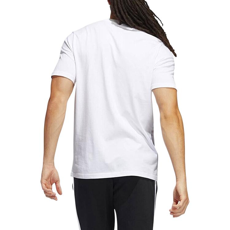 Adidas T Shirts Men's White Crew Neck Moderate Straight Fit HE4839