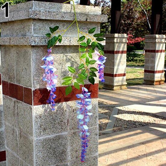 Искусственный шелковый цветок гирлянда виноградная лоза глициния лист висячий декор для свадебной вечеринки