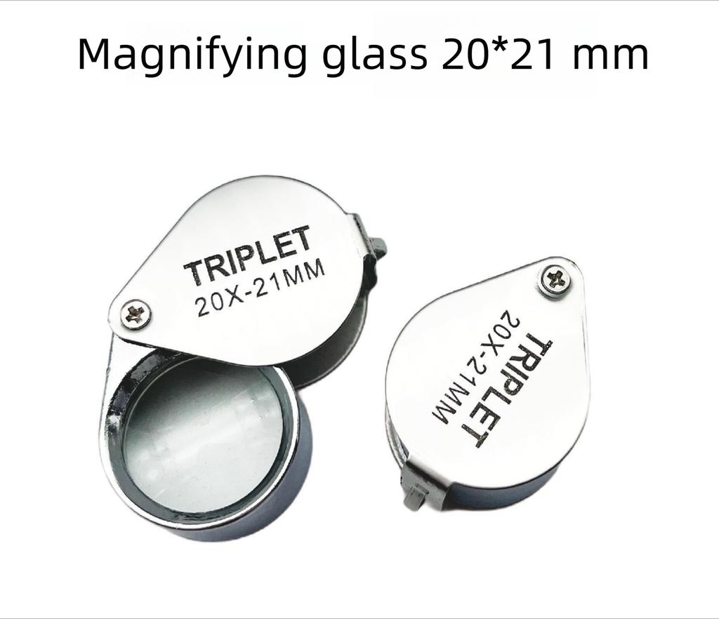Portable Foldable Jeweler Loupe 10/20/30X Triplet Magnifier Pocket Magnifying Glass for Diamond Gem Jewelry Identification