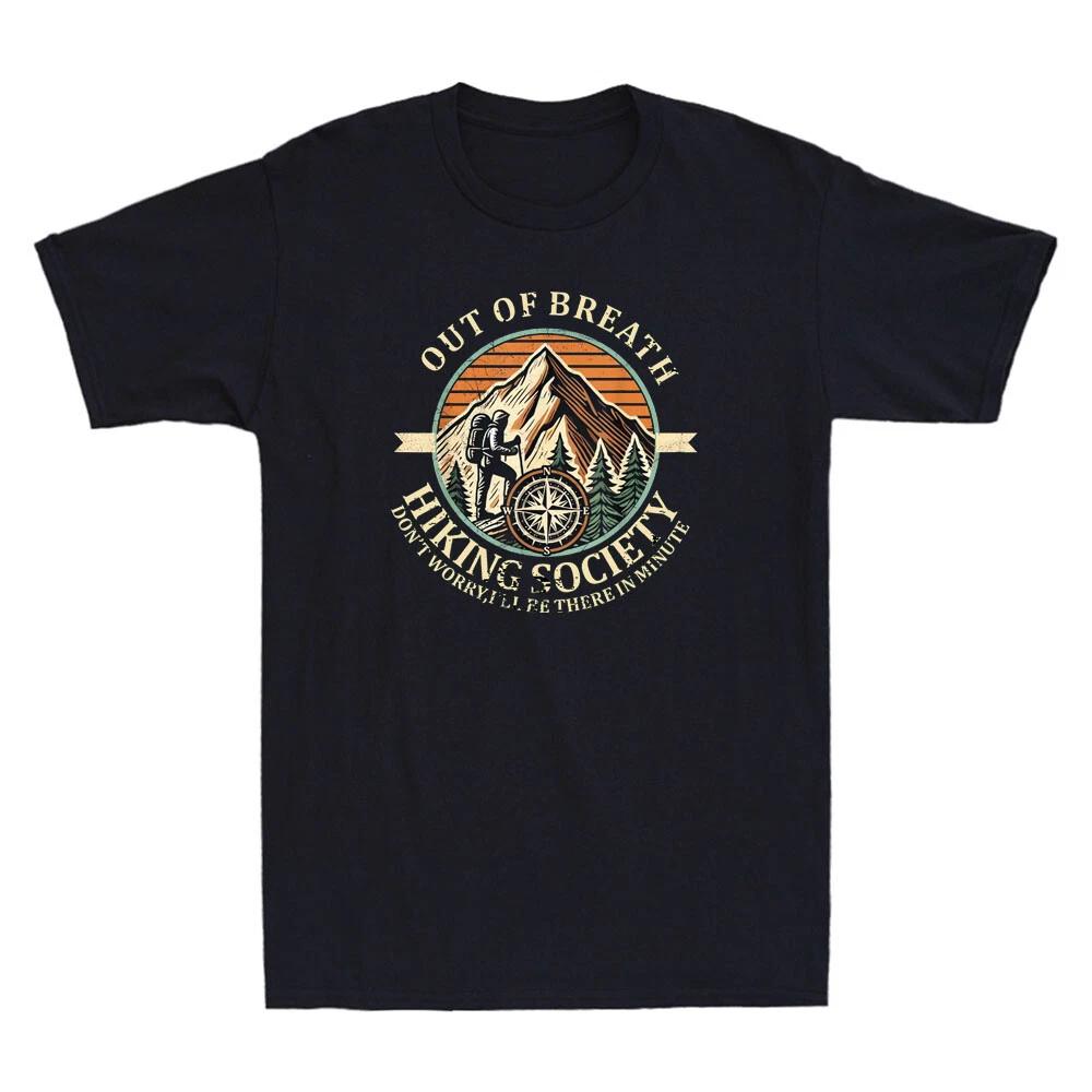 Out of Breath Hiking Society Funny Mountain Outdoor Hikers Vintage Men's T-Shirt