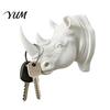 Resin Key Holder Rhino Head Wall Hook for Keys And Hats, Decorative Animal Coat Decor Rack Entryway, Creative Holder, Versatile Mounted Storage Hanger