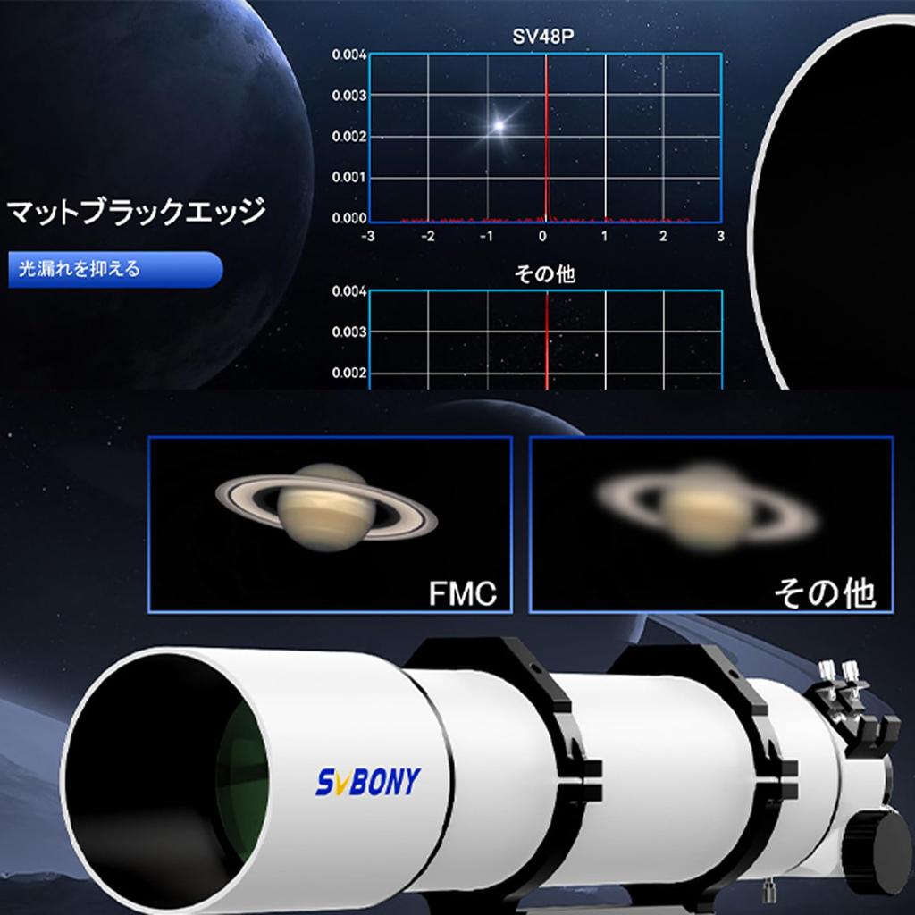 SVBONY SV48P Astronomical Telescope 102mm Large Aperture Tube OTA Refractor Telescope Focal Length 663mm FMC AR Coating Dual Speed Focus for