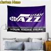 Custom Name Jazz Basketball Team Tapestry Room Decoration Wall Hanging for Living Room Bedroom, dormitory, Birthday and Christmas gifts