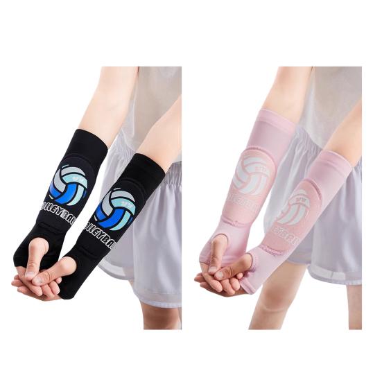 2 шт. волейбольные мягкие рукава для подростков, дышащая ткань из ледяного шелка, защитная накладка, защита запястья, безболезненный рукав на предплечье