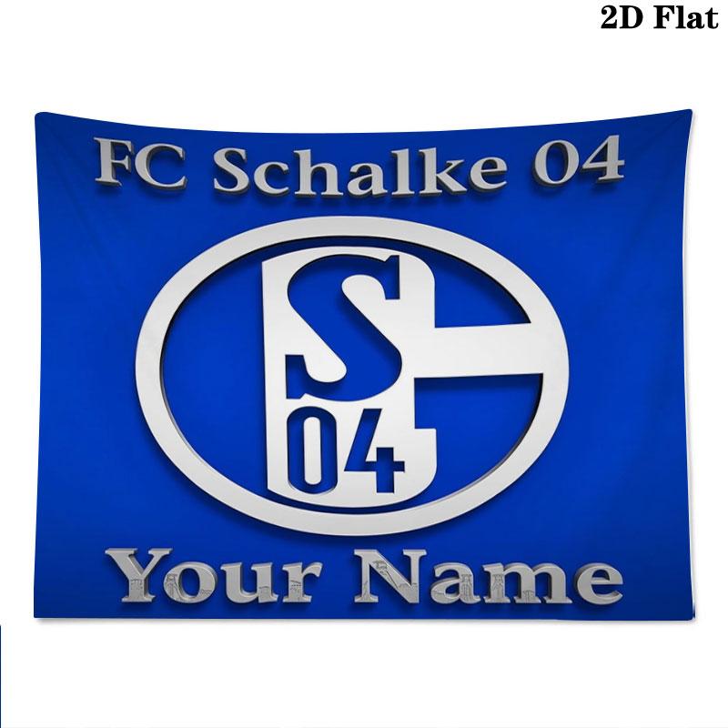 FC Schalke 04 Custom Name Wall Tapestry Aesthetic Wall Hanging Printed Fabric Blanket Decorative Tapestries for Bedroom Living Room Home Decor