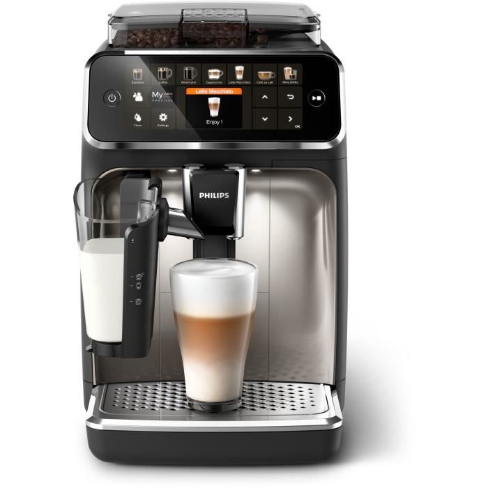 Philips machine espresso entièrement automatique - 12 délicieux types de café préparés avec des grains frais - ecran tft (ep5447/90)