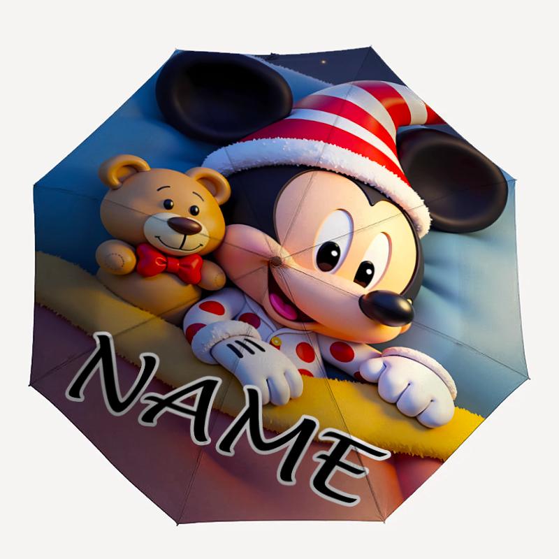 Personalized Name M-Mickey Print Umbrella - Automatic Open/Close, Eight-Rib Durable Frame, Automatic Folding Umbrella
