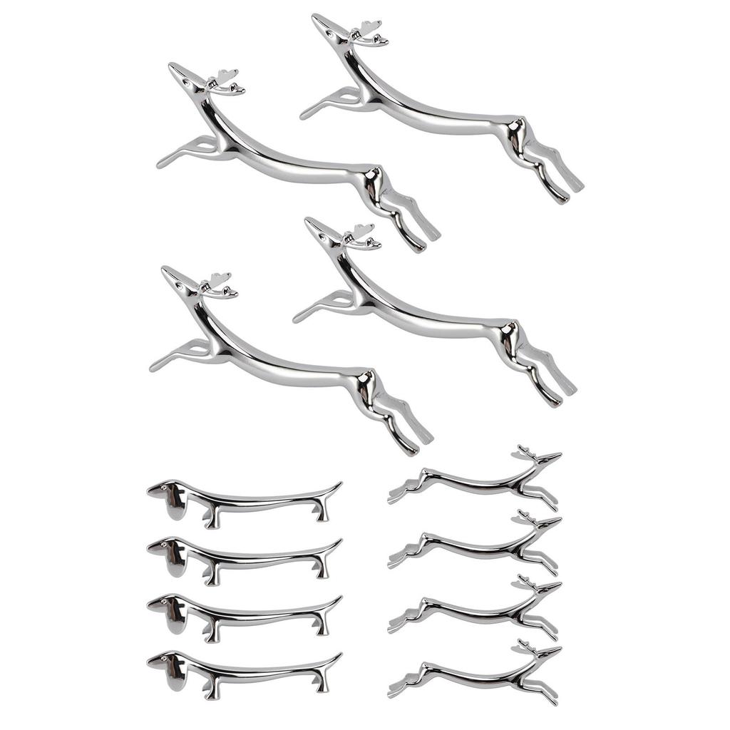 4 шт. Подставка для столовых приборов Серебряная подставка для палочек для еды Универсальная подставка для столовых приборов Посеребленный сплав цинка Форма животного для вилки, ложки