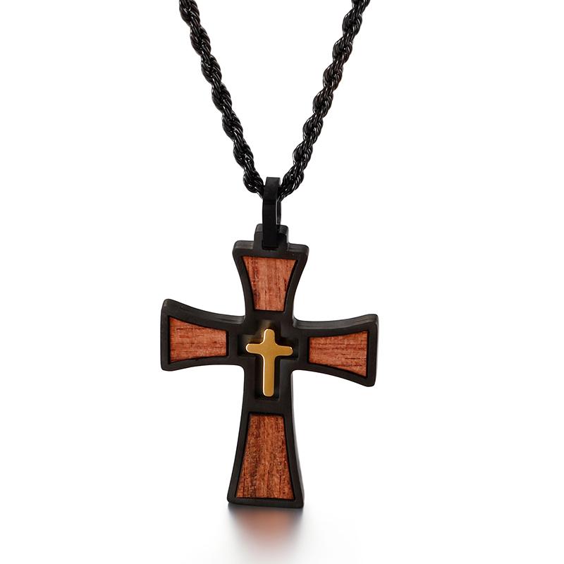 Kalen Fashion Cross Necklaces for Men High Polished 50cm Stainless Steel Cross Jewelry Necklace Male Cheap Jewelry