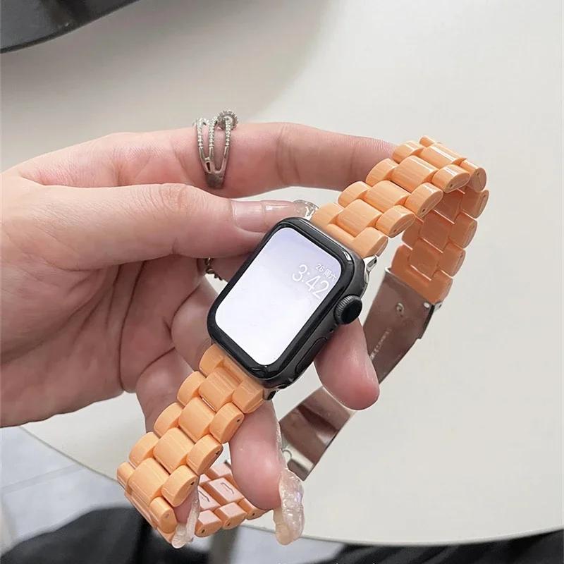 Женский ремешок для apple watch band ultra 3 49мм 44мм 40мм 41мм 45мм звеньевой Конфетный браслет iwatch series 9/8/7/SE 6 5 11 10 42ММ/46ММ