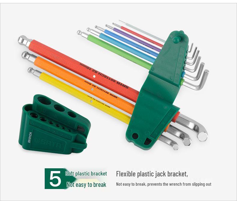 SATA Extra Long Torx Set: Magnetic Ball End Hex Keys with Hexagonal Center Hole.