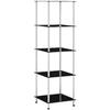 Shelf - VIDAXL - 5 Levels - Tempered Glass - Stainless Steel - Black