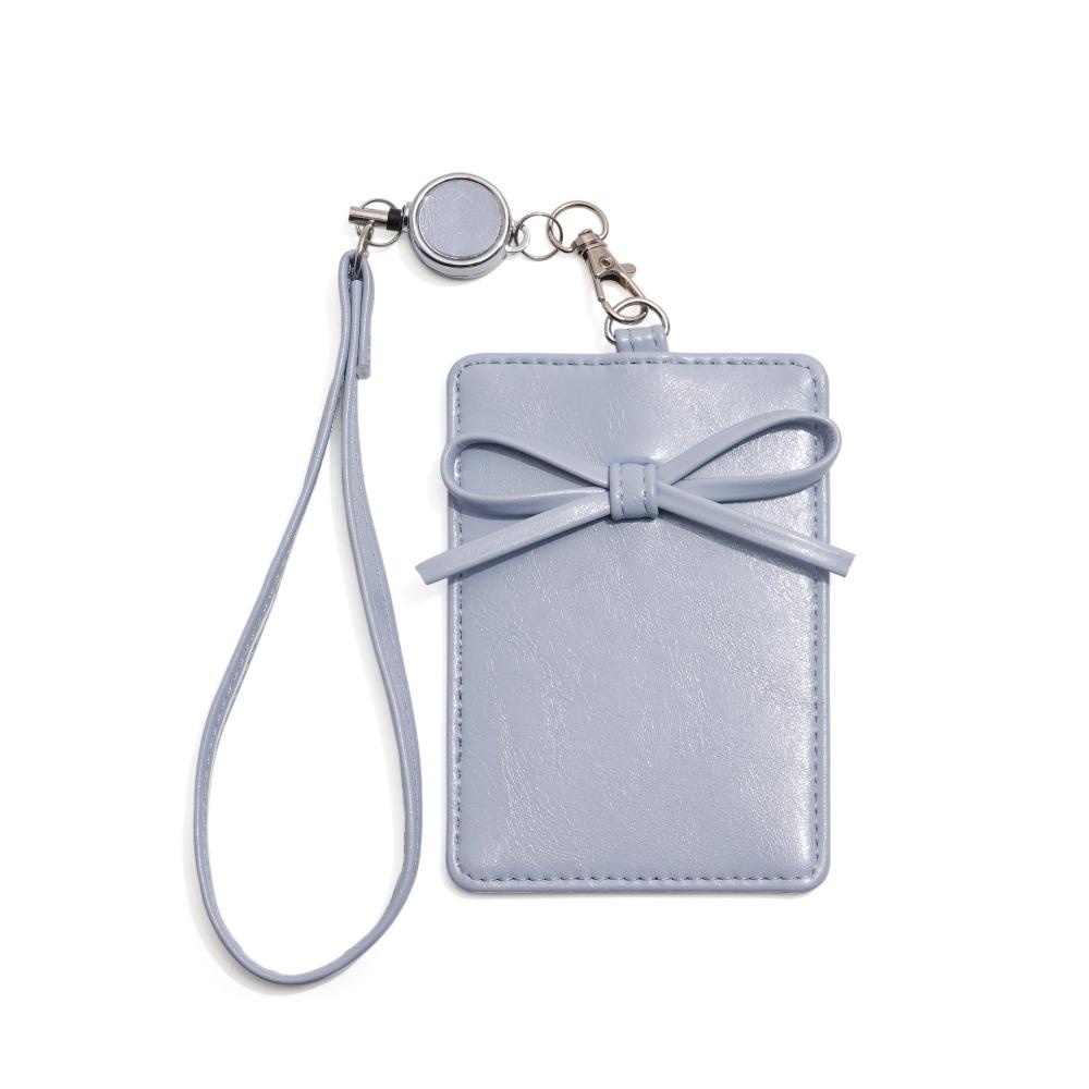 Кожа PU Бант Держатель для карт из кожи Выдвижной бейдж Обложка для рабочей карты Бантик Растягивающийся Держатели для проездных билетов Офис Студент