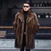 Men's Long Fur Coat Winter Warm Mink Coat Fat Jacket Loose Casual Windbreaker