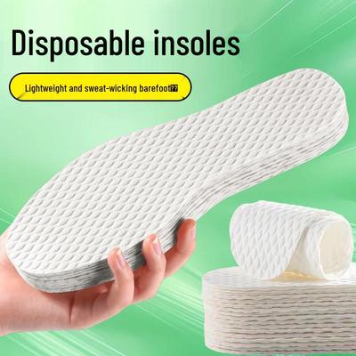 Летние одноразовые стельки из древесной целлюлозы, устойчивые к запаху | Влаговпитывающие, гигиеничные, нескользящие, комфортные для ношения босиком и не требующие стирки