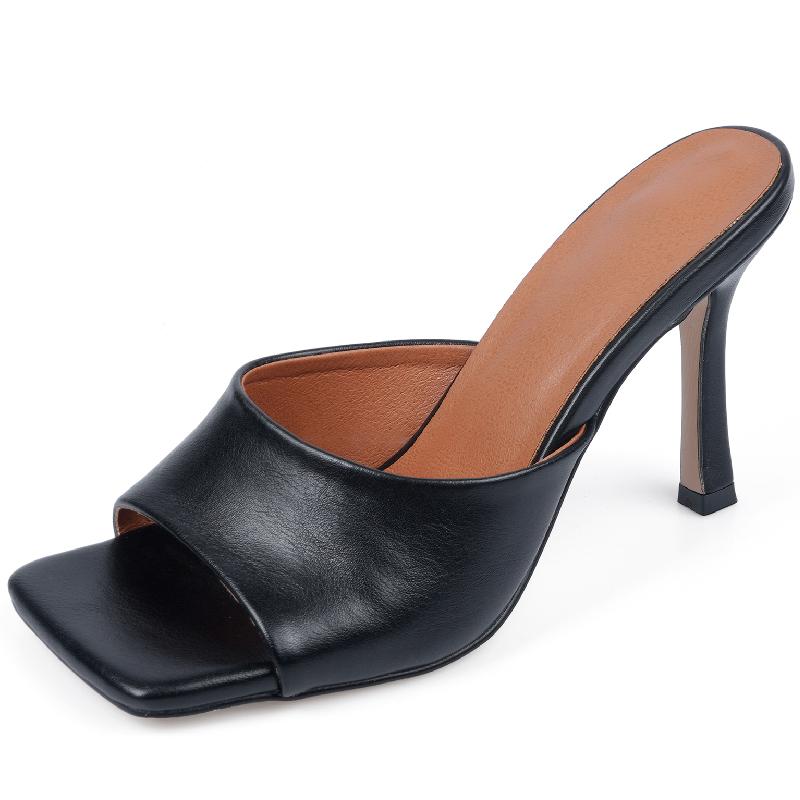 Сексуальные туфли-мюли, женские тапочки, летние шлепанцы 2025 года, женские элегантные босоножки на высоком каблуке, белые, красные, черные, большого размера, брендовая обувь для вечеринок