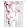 Cherry Blossom Branches Sheer Curtains For Living Room Bedroom Tulle Curtains Kitchen Window Treatments Panel Drapes