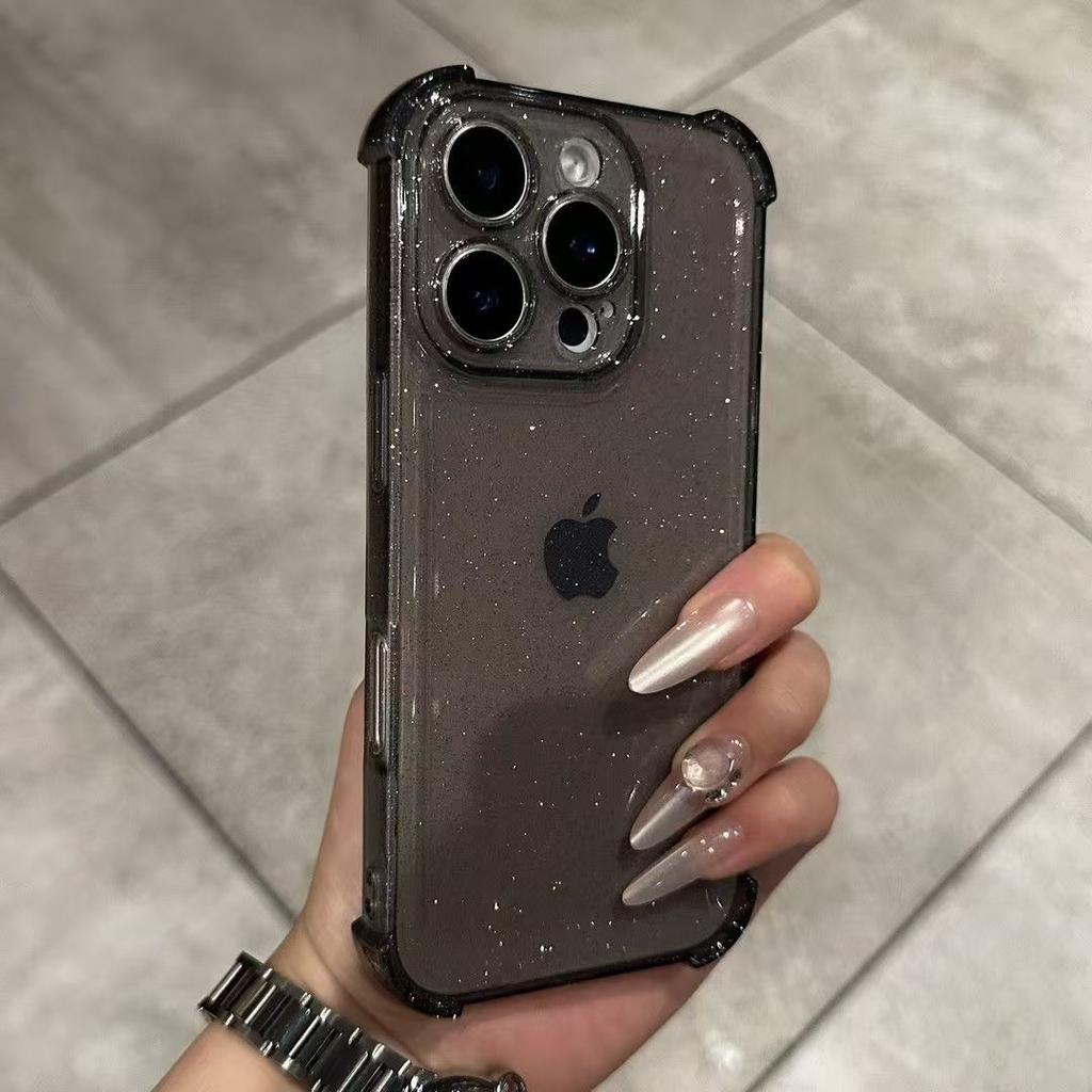 Прозрачный чехол с блестками и стразами для iPhone 17 16 15 14 13 12 11 Pro Max XS X XR 16PLUS 17AIR 16E Мягкий прозрачный силиконовый бампер